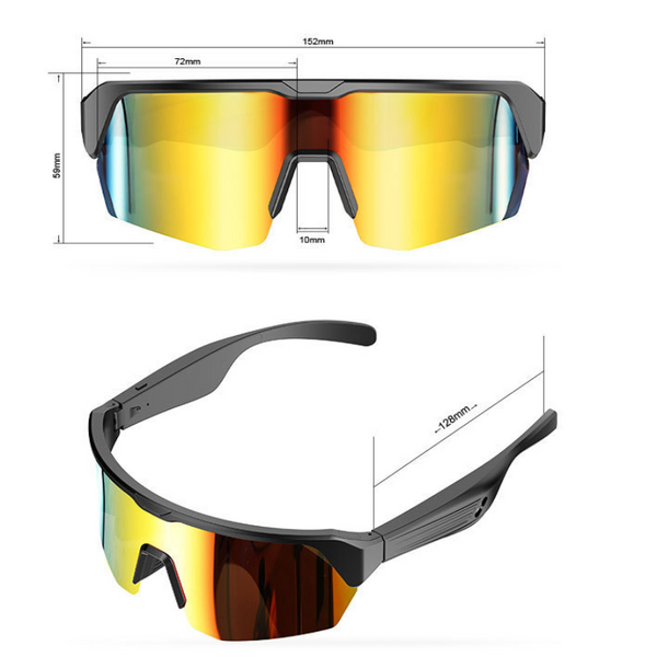 Black Smart Bluetooth Sports Glasses With Hd Audio And Uv Protection Sunglasses Goggles