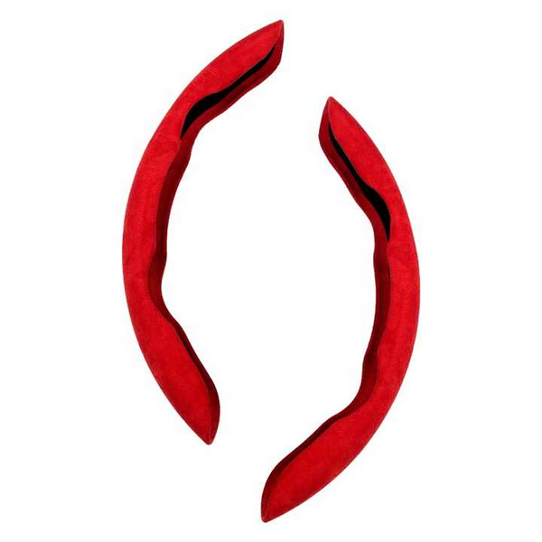 2 Pcs Red Steering Wheel Cover Soft And Comfortable Fits 38Cm Diameter Wheels Steering Wheel Covers
