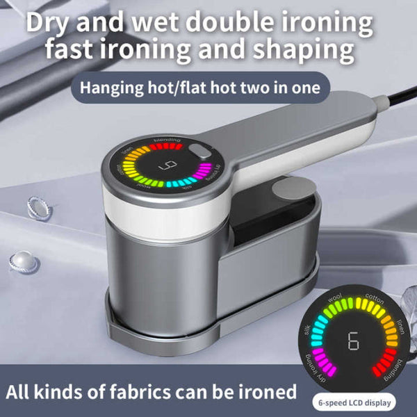 Grey Mini Electric Iron Rotating Handheld Garment Steamer Portable Wrinkle Remover For Clothes Compact Home And Travel Use Electric Steamers