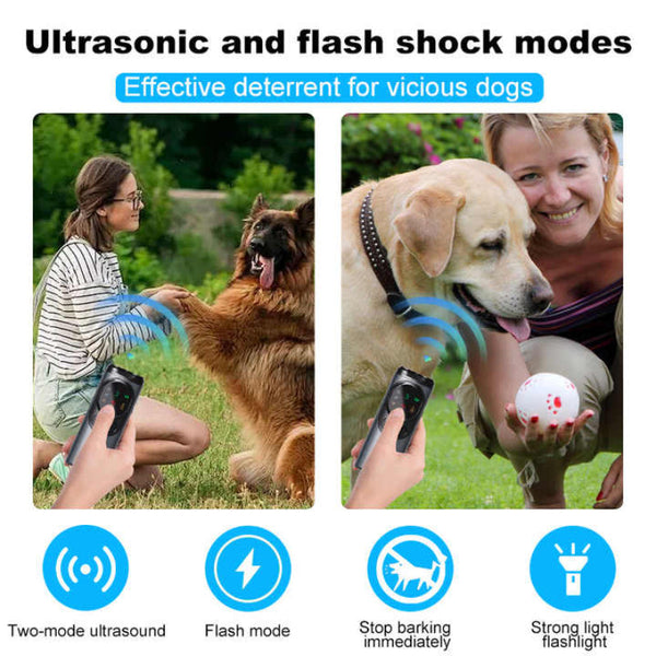 Ultrasonic Dog Repeller High Power Flash Mode Effective Outdoor Use For Controlling Aggressive Dogs Other Training & Obedience
