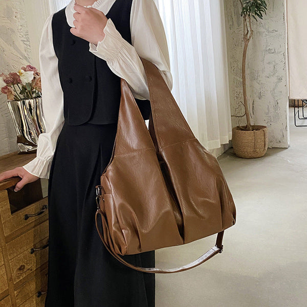 Trendy Large Capacity Soft Leather Tote Bag Women's Shoulder & Crossbody Handbag Women's Bags & Handbags