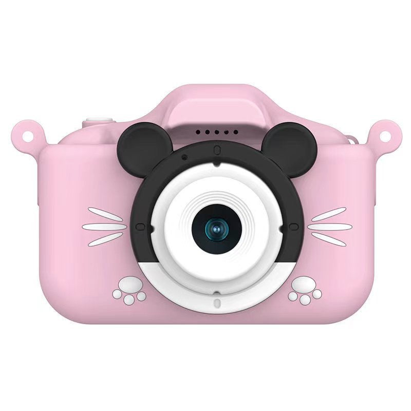 Elosung Pink Mouse Motifs Cute Kids Digital Camera Cat Themed Hd With 32Gb Memory Card Digital Cameras