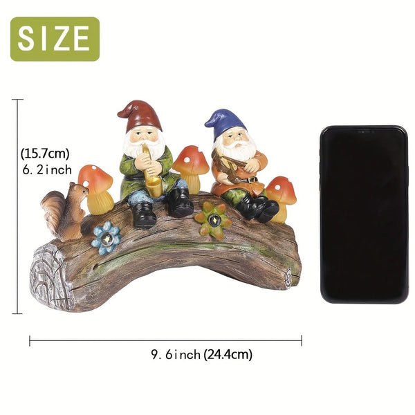 Elosung Solar Powered Garden Gnome Statue Led Lighted Outdoor Resin Decoration Ornaments & Statues