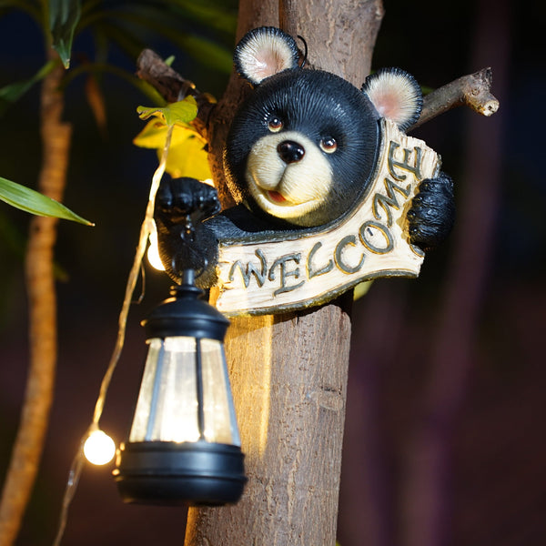 Elosung Solar Powered Gargoyle Statue With Led Lantern Gothic Outdoor Halloween Garden Decor Ornaments & Statues