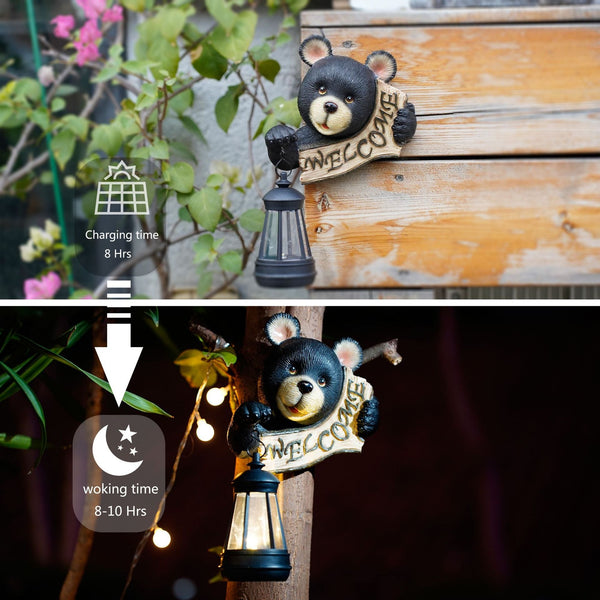 Elosung Solar Powered Gargoyle Statue With Led Lantern Gothic Outdoor Halloween Garden Decor Ornaments & Statues