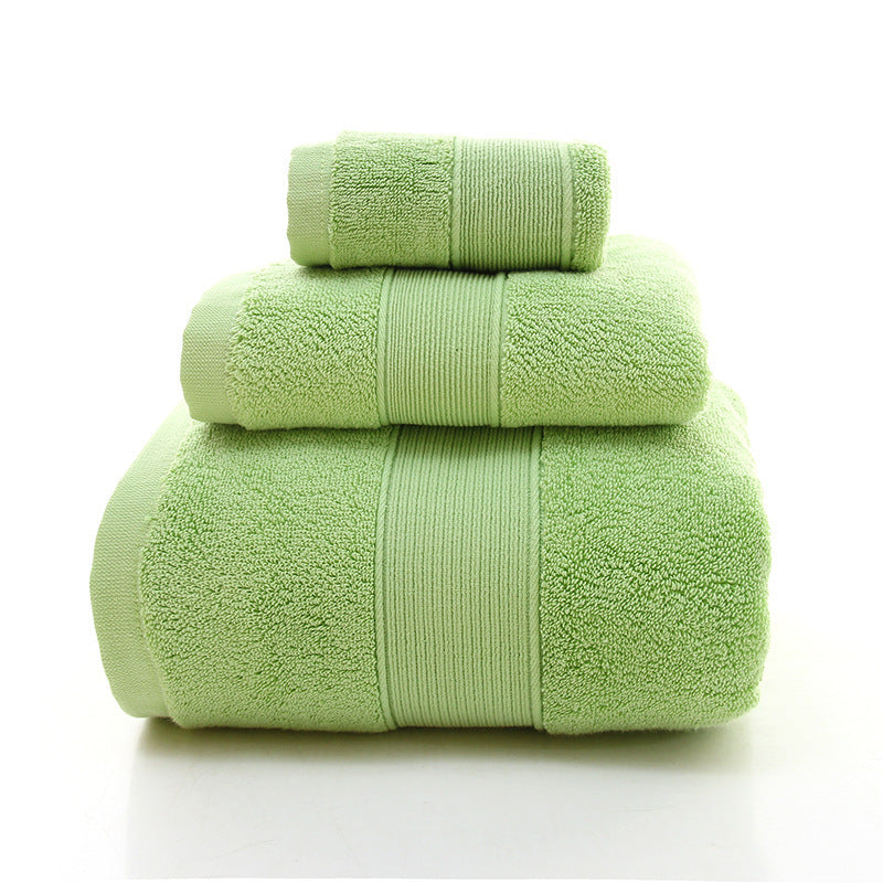 Elosung Green Luxury 100% Cotton Towel Set 3 Piece Combed Bath Towels & Washcloths