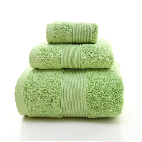 Elosung Green Luxury 100% Cotton Towel Set 3 Piece Combed Bath Towels & Washcloths