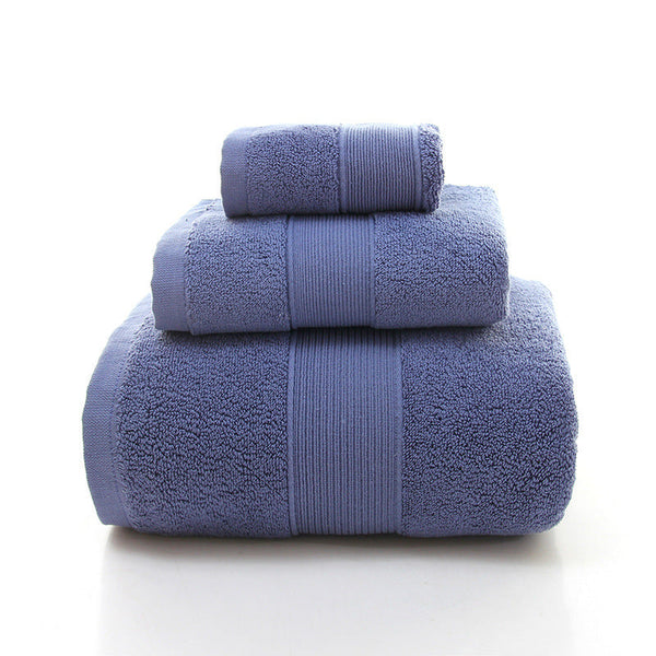 Elosung Luxury 100% Cotton Towel Set 3 Piece Combed Bath Towels & Washcloths