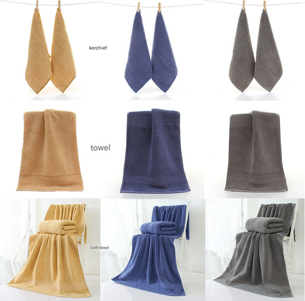 Elosung Curry Luxury 100% Cotton Towel Set 3 Piece Combed Bath Towels & Washcloths