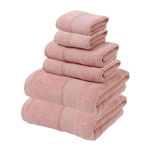 Elosung Pink Luxury 6 Piece Cotton Towel Set Bath Hand Face Towels Home Garden Towels & Washcloths
