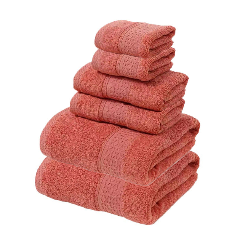 Elosung Red Luxury 6 Piece Cotton Towel Set Bath Hand Face Towels Home Garden Towels & Washcloths