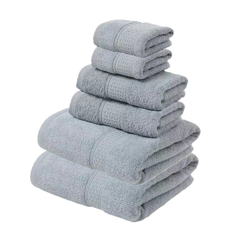 Elosung Grey Luxury 6 Piece Cotton Towel Set Bath Hand Face Towels Home Garden Towels & Washcloths