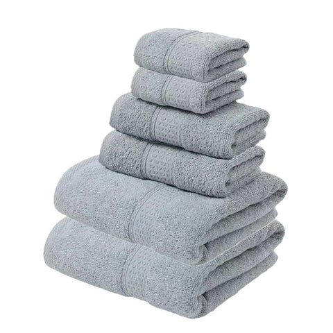 Elosung Grey Luxury 6 Piece Cotton Towel Set Bath Hand Face Towels Home Garden Towels & Washcloths