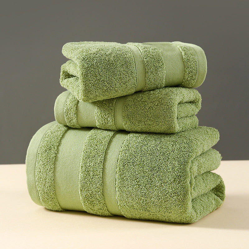 Elosung Green Luxury 3 Piece 100% Cotton Towel Set Bath Hand & Face Towels Towels & Washcloths