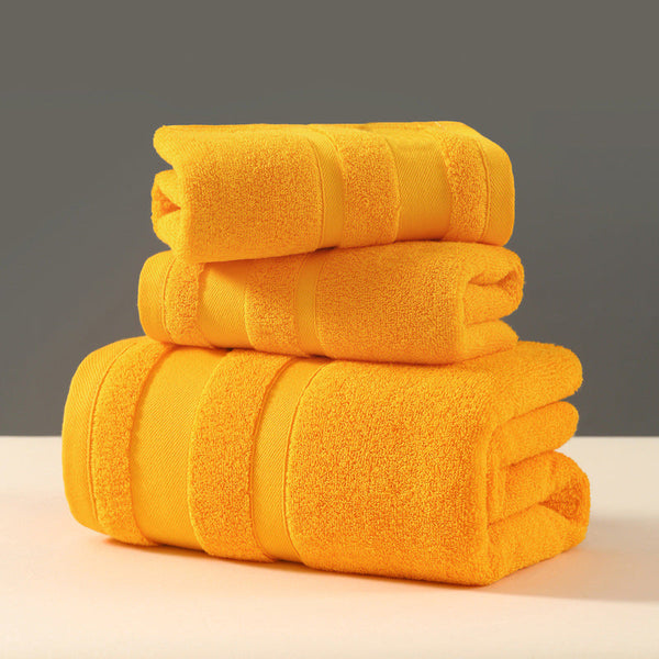 Yellow Luxury 3 Piece 100% Cotton Towel Set Bath Hand & Face Towels Towels & Washcloths