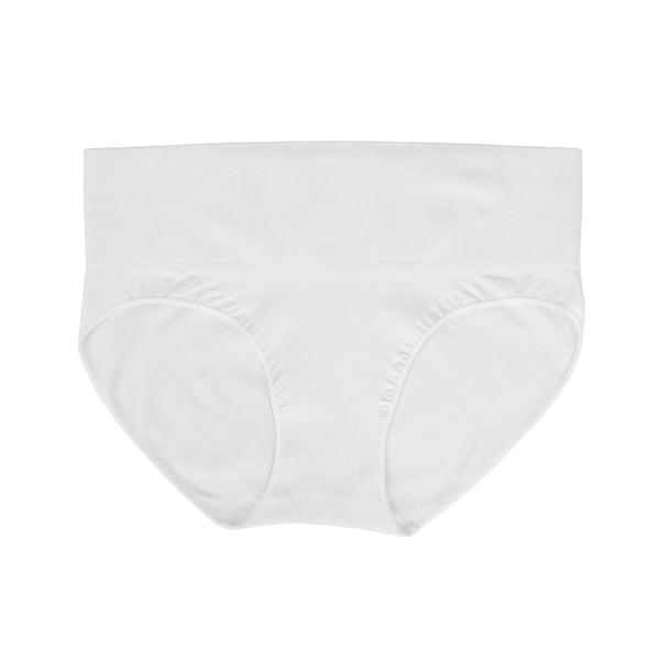 Elosung L White 3 Pack High Waist Microfiber Shaping Briefs Seamless Full Coverage Tummy Control Panties