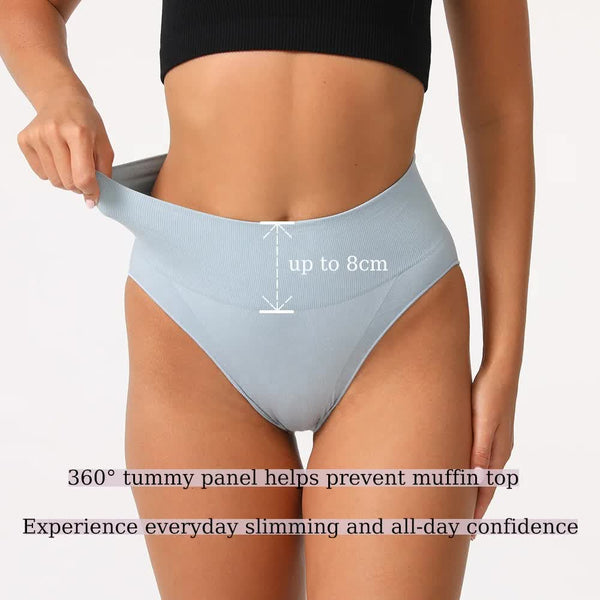 Elosung L White 3 Pack High Waist Microfiber Shaping Briefs Seamless Full Coverage Tummy Control Panties