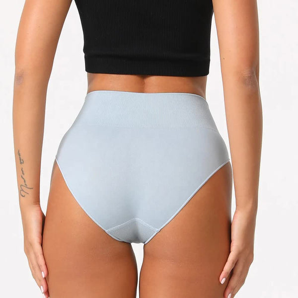 Elosung L White 3 Pack High Waist Microfiber Shaping Briefs Seamless Full Coverage Tummy Control Panties