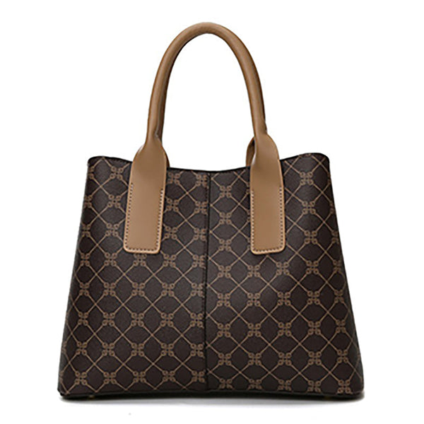 Elosung Black Retro Handbag Large Capacity Pu Leather Tote Women's Bags & Handbags