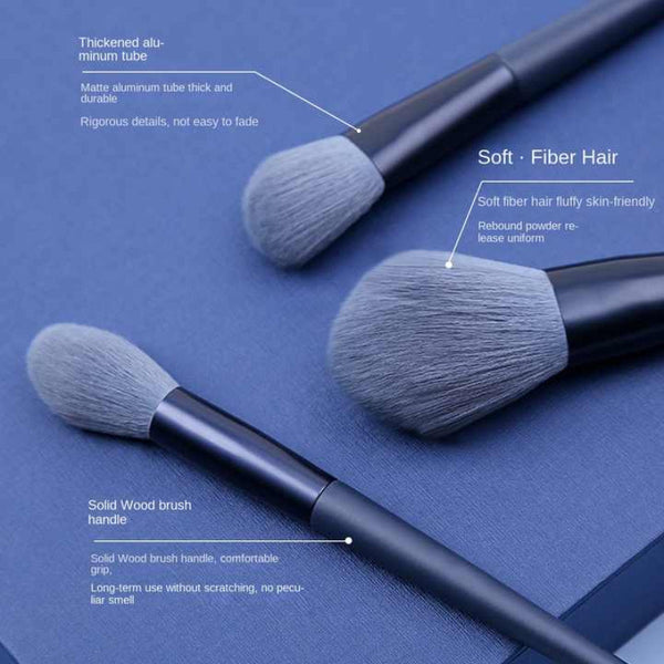 Elosung Gray 12 Piece Professional Makeup Brush Set With Cosmetic Bag Premium Synthetic Fiber Handle Aluminum Tube Brushes