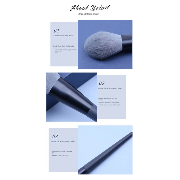 Elosung Gray 12 Piece Professional Makeup Brush Set With Cosmetic Bag Premium Synthetic Fiber Handle Aluminum Tube Brushes