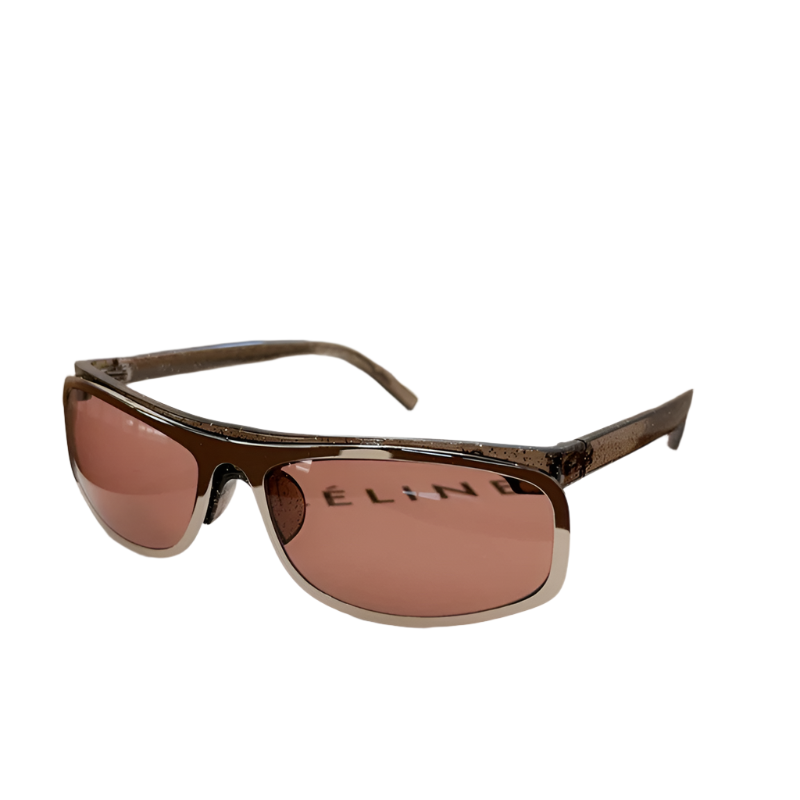 Elosung Pink Lenses With Brown Edges Trendy Curved Sunglasses Cat Eye Design Uv Protection Stylish Glare Blocking Shades Sunglasses Accessories