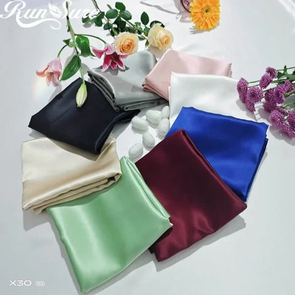 Elosung Champagne Gold Luxury Double Sided Satin Silk Pillowcase Summer Cooling Polyester Cover Set (Without Core) Pillow Cases