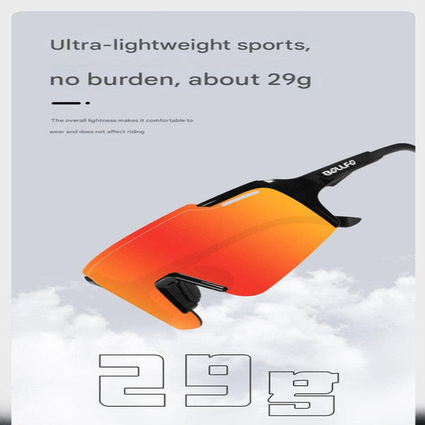 Purple Gradient Lens Lightweight Uv400 Photochromic Cycling Glasses Anti Wind Protective For Outdoor Sports Sunglasses