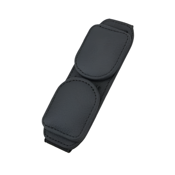 Elosung 2 Pcs Black Magnetic Leather Car Sunglasses Clip A Dual Use Multifunctional Card Holder Premium Cowhide Other Car Interior