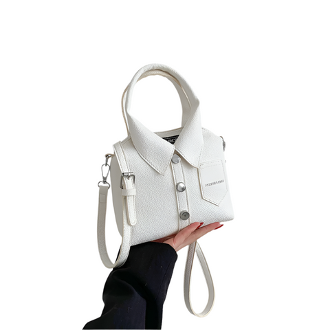 Elosung White Trendy Shirt Inspired Pu Shoulder Bag | Stylish Handbag With Unique Design Women's Bags & Handbags