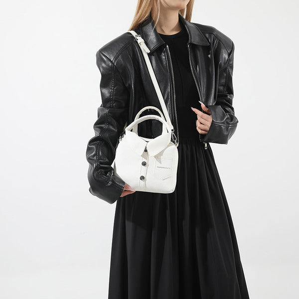 Elosung White Trendy Shirt Inspired Pu Shoulder Bag | Stylish Handbag With Unique Design Women's Bags & Handbags
