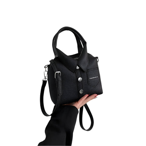 Elosung Black Trendy Shirt Inspired Pu Shoulder Bag | Stylish Handbag With Unique Design Women's Bags & Handbags