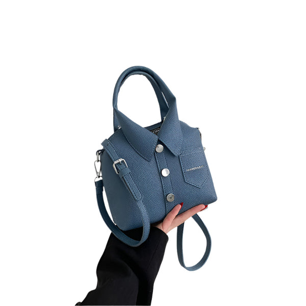 Elosung Denim Blue Trendy Shirt Inspired Pu Shoulder Bag Women's Bags & Handbags