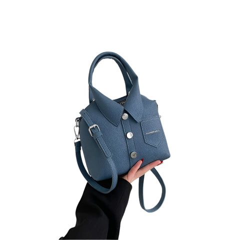 Elosung Denim Blue Trendy Shirt Inspired Pu Shoulder Bag Women's Bags & Handbags