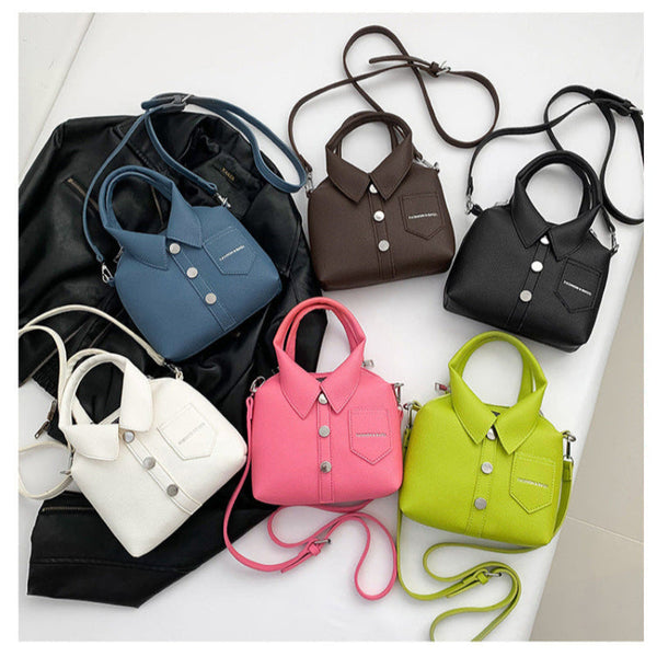 Elosung Brown Trendy Shirt Inspired Pu Shoulder Bag | Stylish Handbag With Unique Design Women's Bags & Handbags