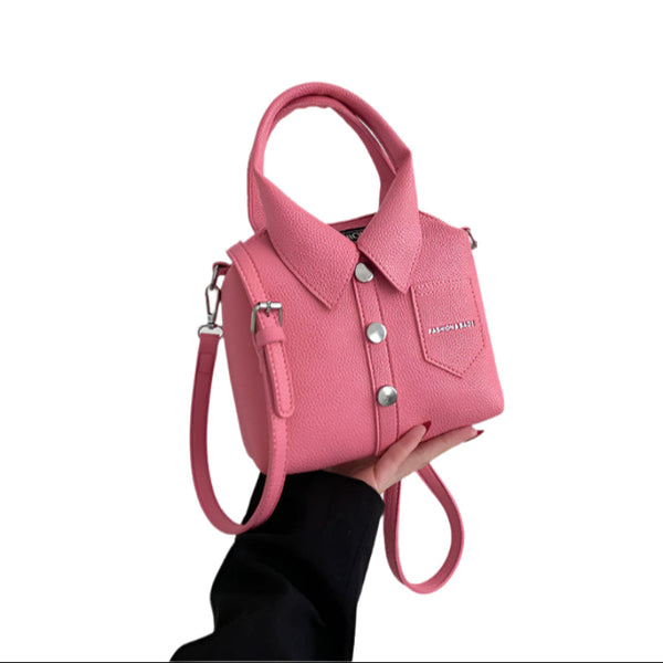 Elosung Pink Trendy Shirt Inspired Pu Shoulder Bag | Stylish Handbag With Unique Design Women's Bags & Handbags