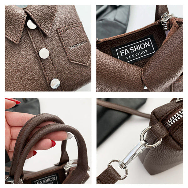Elosung Pink Trendy Shirt Inspired Pu Shoulder Bag | Stylish Handbag With Unique Design Women's Bags & Handbags