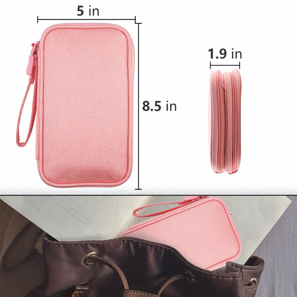 Elosung Pink Portable Digital Organizer Bag Multifunctional Storage For Power Banks Cables And Accessories(Photography Props Not Included) Other Mobil