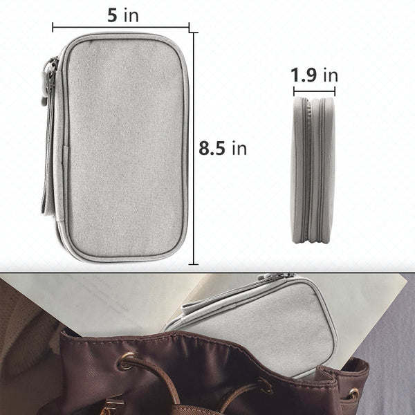 Grey Digital Organizer Bag Multifunctional Storage For Power Banks Cables Accessories Women's Bags & Handbags