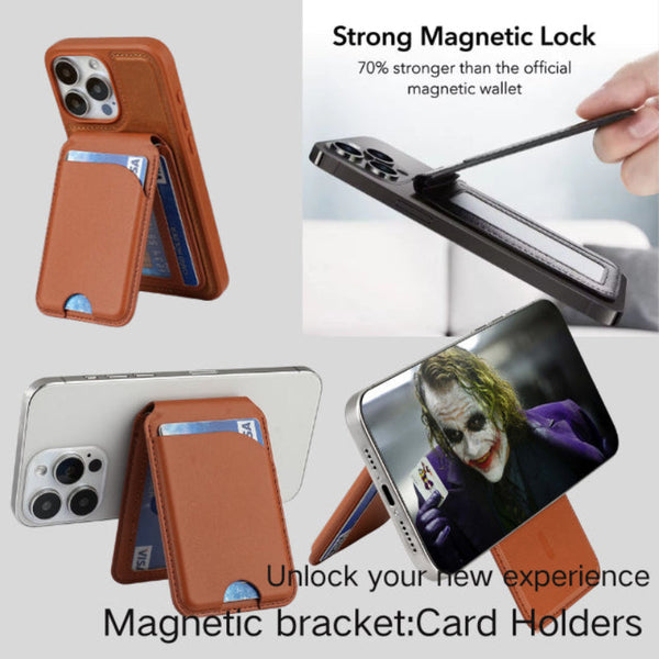 Light Grey Magsafe Magnetic Wallet With Stand Pu Leather Card Holder For Iphone Cases Covers & Skins