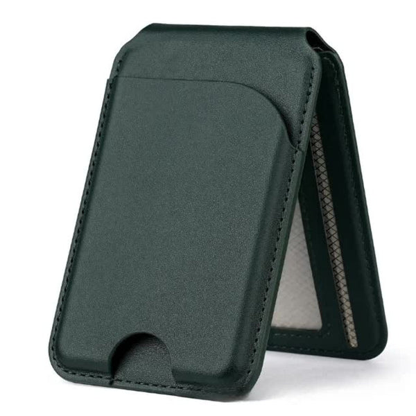 Elosung Dark Green Magsafe Magnetic Wallet With Stand Pu Leather Card Holder For Iphone Wallets