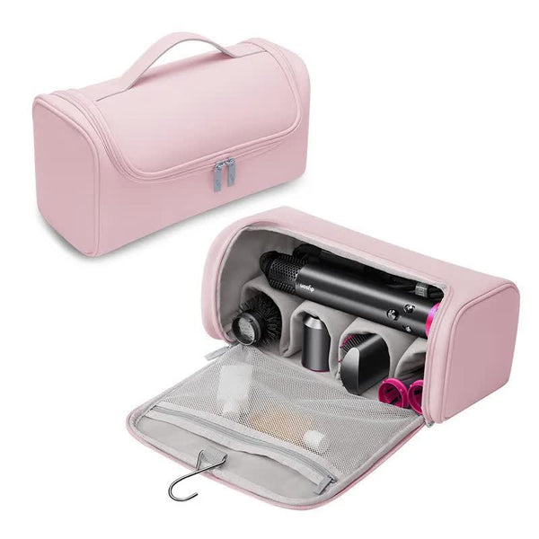Elosung Pink Pu Storage Bag For Hair Curlers Dryers And Styling Tools(Hair Etc. Are Shooting Props Not Included The Product) Storage Bags