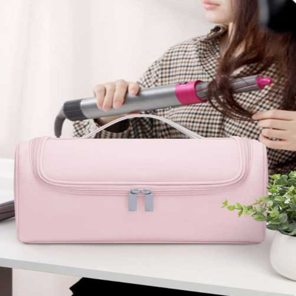 Elosung Pink Pu Storage Bag For Hair Curlers Dryers And Styling Tools(Hair Etc. Are Shooting Props Not Included The Product) Storage Bags