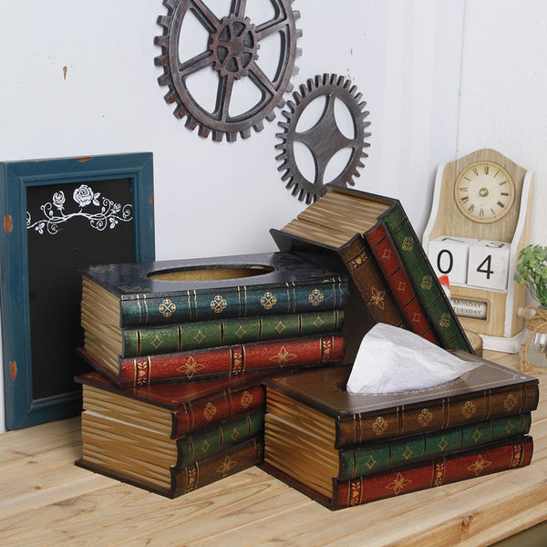 Elosung 1 Sets Of Tissue Box Creative Book Shaped Holder For Restaurant Tissue Box Covers