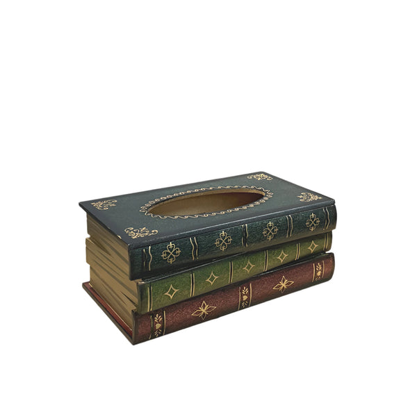 1 Piece Dark Blue Vintage Wooden Tissue Box Creative Book Shaped Holder For Home And Restaurant Tissue Box Covers