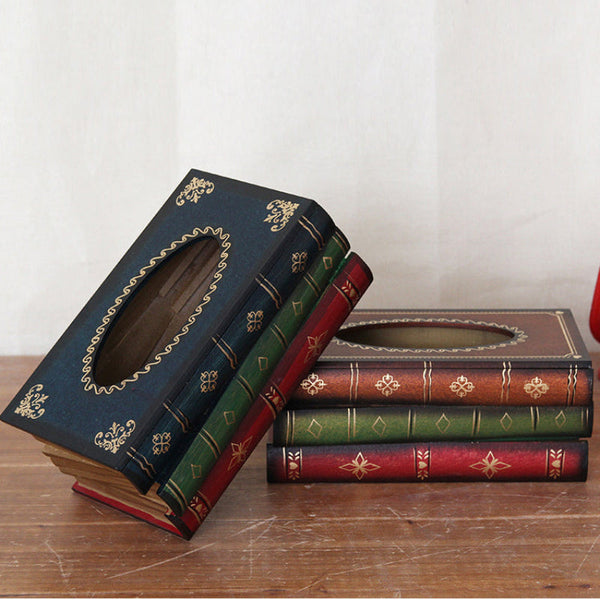 Elosung 1 Sets Of Tissue Box Creative Book Shaped Holder For Restaurant Tissue Box Covers