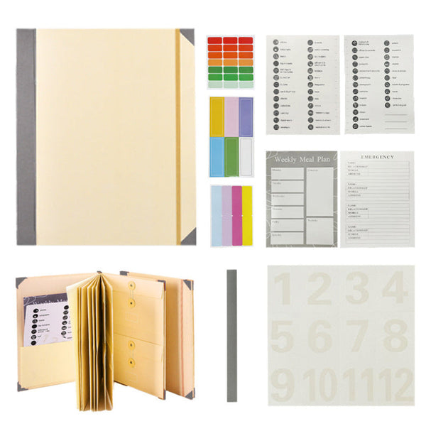 Yellow Accordion File Binder With 12 Envelopes Durable Document Organiser Id & Document Holders