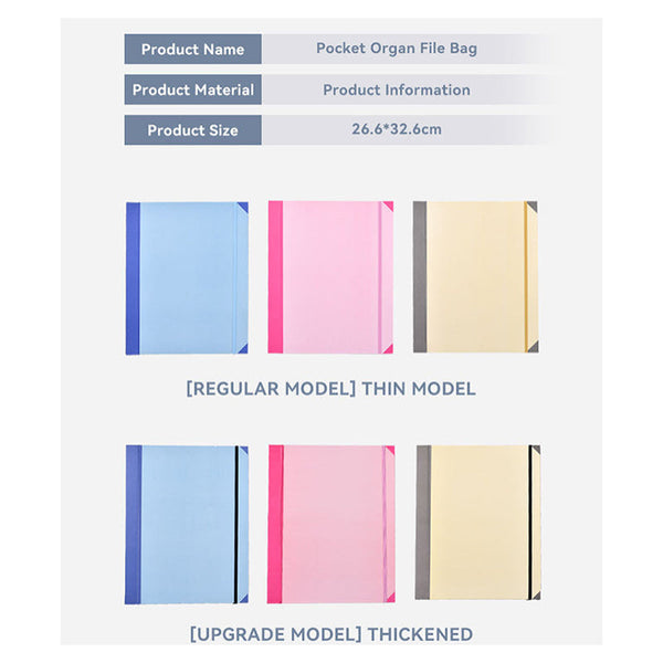 Elosung Thick Version Pink Accordion File Binder With 12 Envelopes Durable Document Organiser Personal Organisers