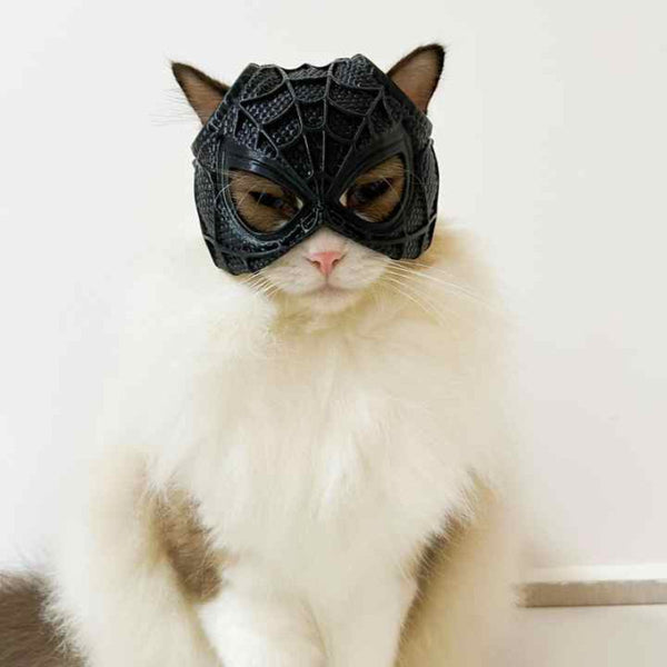 Elosung Size Black Diy 3D Printed Spider Man Cat Mask Mini Decorative Half Face For Pets Dog Clothing & Shoes