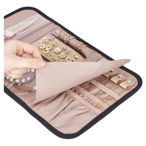 Veile Studios Portable Travel Jewelry Organiser Roll Foldable Storage Pouch Jewellery Holders & Organisers